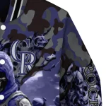 customized colorado rockies skull horde blue varsity jacket best selling