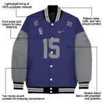customized colorado rockies team patch blue varsity jacket best selling