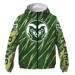 customized colorado state rams abstract streaks green windbreaker jacket best selling