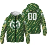 customized colorado state rams abstract streaks green windbreaker jacket best selling