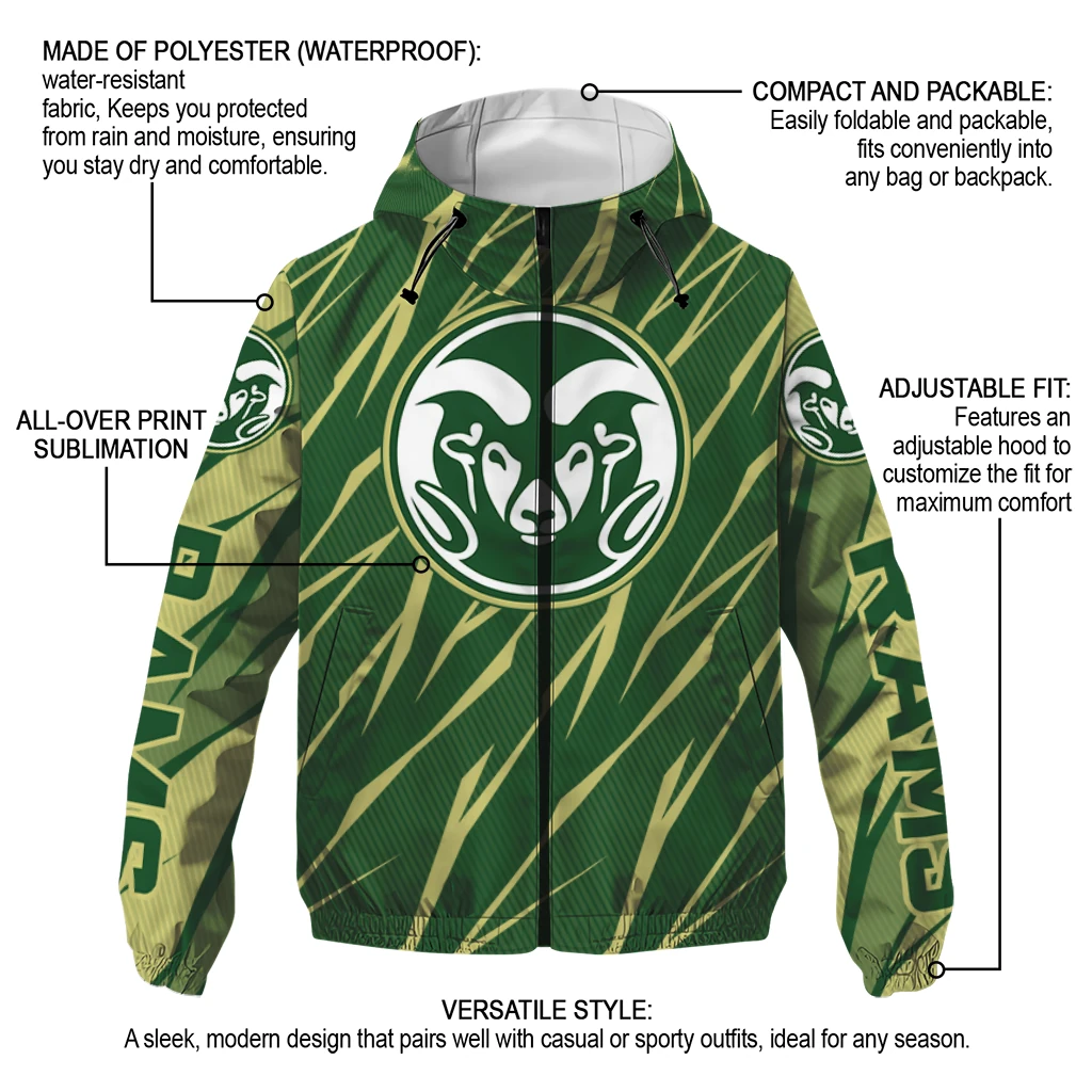 customized colorado state rams abstract streaks green windbreaker jacket new arrival customized colorado state rams abstract streaks green windbreaker jacket new arrival