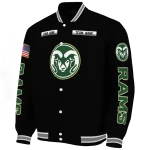customized colorado state rams american flag skull black varsity jacket best selling