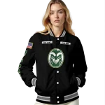 customized colorado state rams american flag skull black varsity jacket best selling