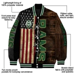 customized colorado state rams flag wood brown varsity jacket best selling