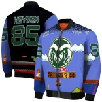 customized colorado state rams mario blocks blue black bomber jacket best selling