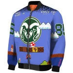 customized colorado state rams mario blocks blue black bomber jacket best selling