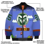 customized colorado state rams mario blocks blue black bomber jacket best selling