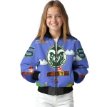 customized colorado state rams mario blocks blue black bomber jacket best selling