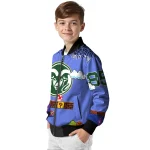 customized colorado state rams mario blocks blue black bomber jacket best selling