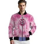 customized colorado state rams pink tie dye pink bomber jacket best selling