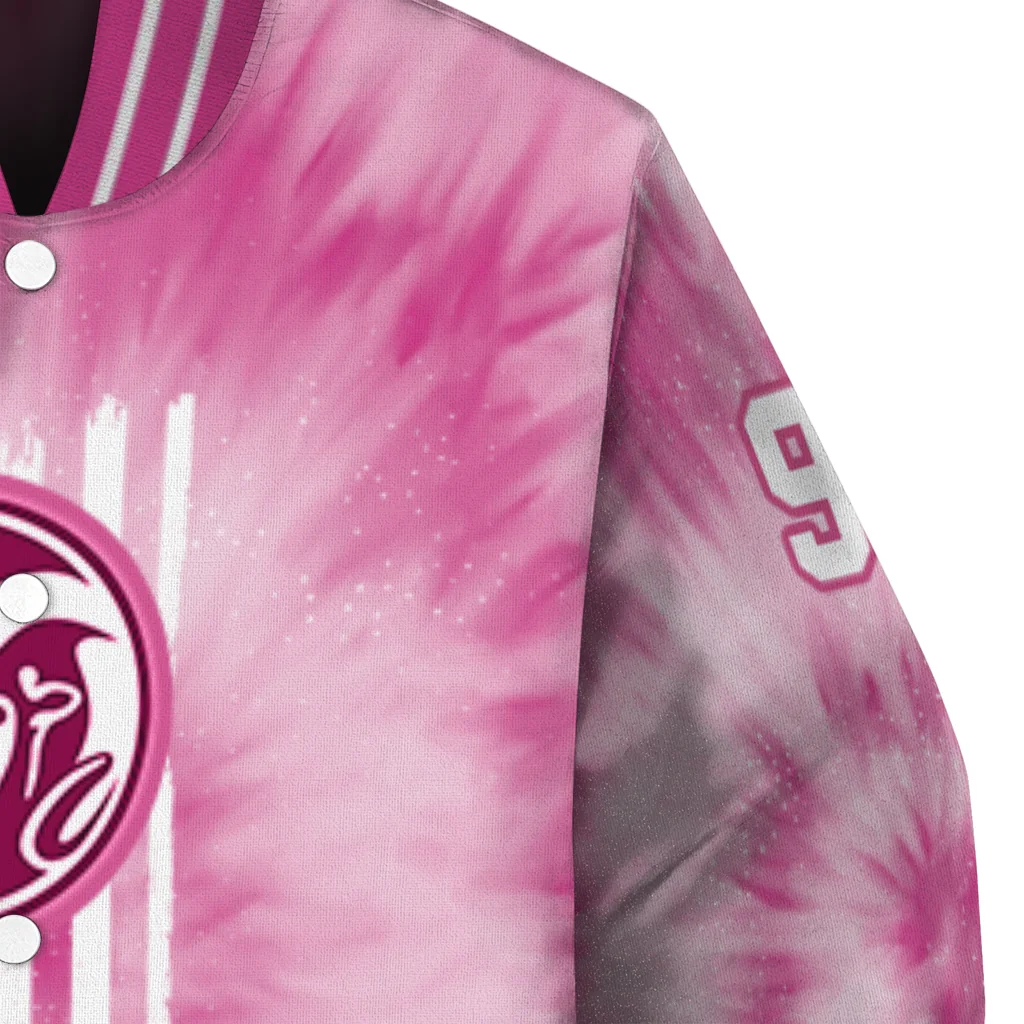 customized colorado state rams pink tie dye pink varsity jacket premium grade customized colorado state rams pink tie dye pink varsity jacket premium grade