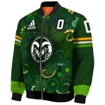 customized colorado state rams shamrock vortex green bomber jacket best selling