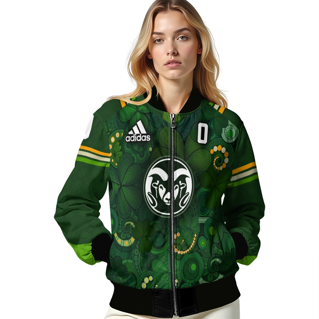 customized colorado state rams shamrock vortex green bomber jacket latest model customized colorado state rams shamrock vortex green bomber jacket latest model