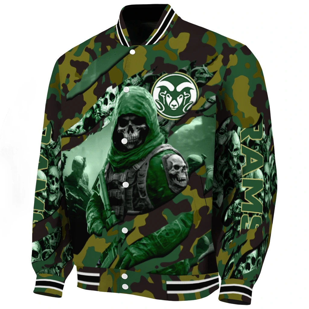 customized colorado state rams skull horde green varsity jacket best selling customized colorado state rams skull horde green varsity jacket best selling