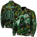 customized colorado state rams skull horde green varsity jacket best selling