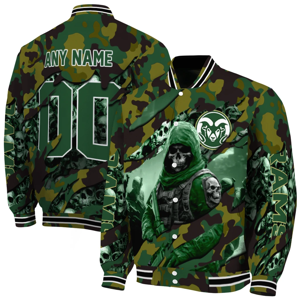 customized colorado state rams skull horde green varsity jacket fashion forward customized colorado state rams skull horde green varsity jacket fashion forward