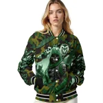 customized colorado state rams skull horde green varsity jacket best selling