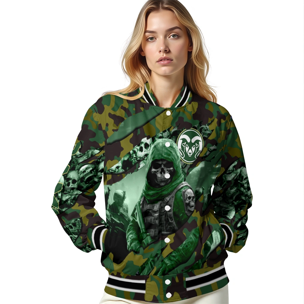 customized colorado state rams skull horde green varsity jacket latest model customized colorado state rams skull horde green varsity jacket latest model
