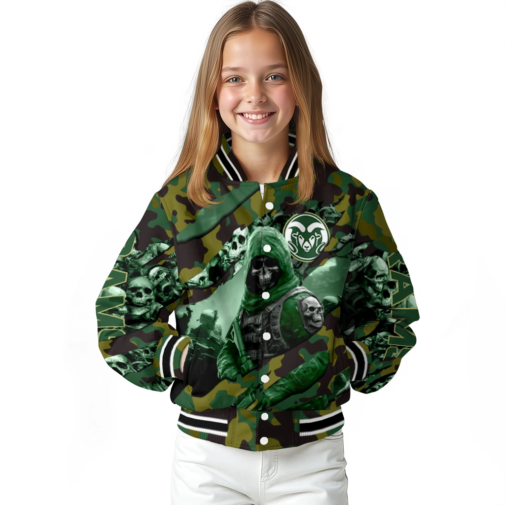 customized colorado state rams skull horde green varsity jacket top rated customized colorado state rams skull horde green varsity jacket top rated