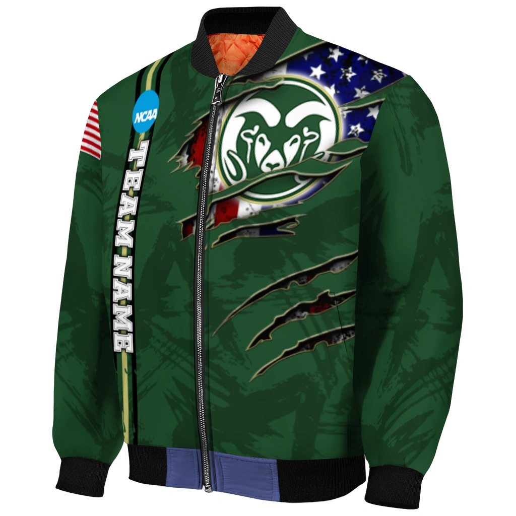 customized colorado state rams usa flag claws green bomber jacket fashion forward customized colorado state rams usa flag claws green bomber jacket fashion forward