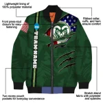 customized colorado state rams usa flag claws green bomber jacket best selling