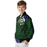 customized colorado state rams usa flag claws green bomber jacket best selling