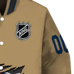 customized columbus blue jackets claw burst beige varsity jacket best selling