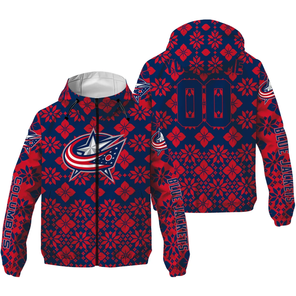 customized columbus blue jackets geometric blossom navy blue windbreaker jacket high quality customized columbus blue jackets geometric blossom navy blue windbreaker jacket high quality