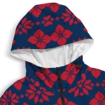 customized columbus blue jackets geometric blossom navy blue windbreaker jacket best selling
