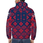 customized columbus blue jackets geometric blossom navy blue windbreaker jacket best selling