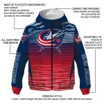 customized columbus blue jackets pattern layers navy blue windbreaker jacket best selling