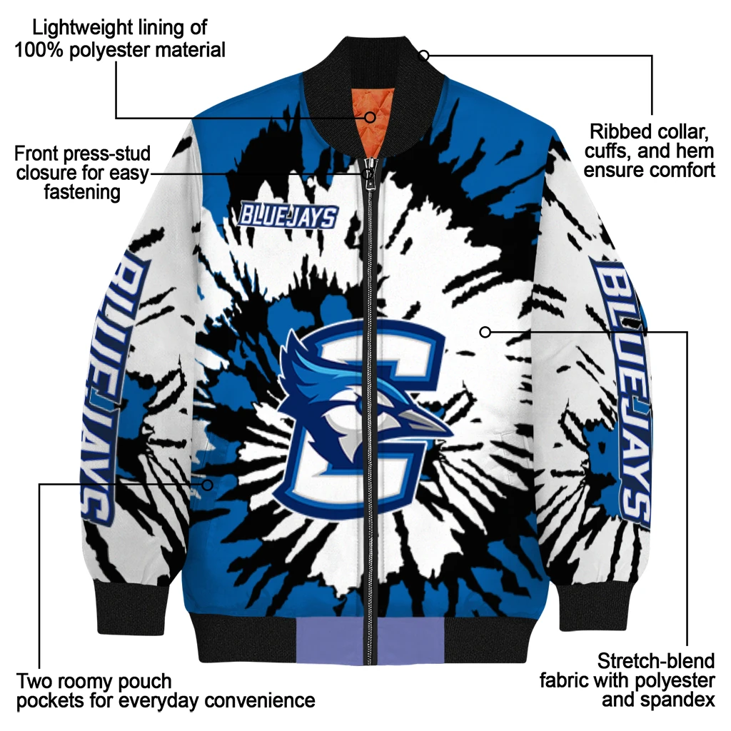 customized creighton bluejays burst splatter blue bomber jacket new arrival customized creighton bluejays burst splatter blue bomber jacket new arrival