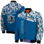 customized dallas mavericks camouflage style blue bomber jacket best selling