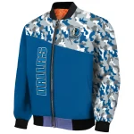 customized dallas mavericks camouflage style blue bomber jacket best selling
