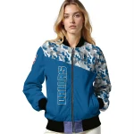 customized dallas mavericks camouflage style blue bomber jacket best selling