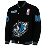 customized dallas mavericks claw edge black varsity jacket best selling
