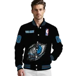 customized dallas mavericks claw edge black varsity jacket best selling