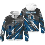 customized dallas mavericks claw mesh blue gray windbreaker jacket best selling