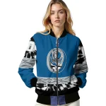 customized dallas mavericks skull emblem blue black bomber jacket best selling