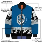 customized dallas mavericks skull emblem blue black bomber jacket best selling