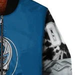 customized dallas mavericks skull emblem blue black bomber jacket best selling