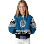 customized dallas mavericks skull emblem blue black bomber jacket best selling