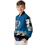 customized dallas mavericks skull emblem blue black bomber jacket best selling