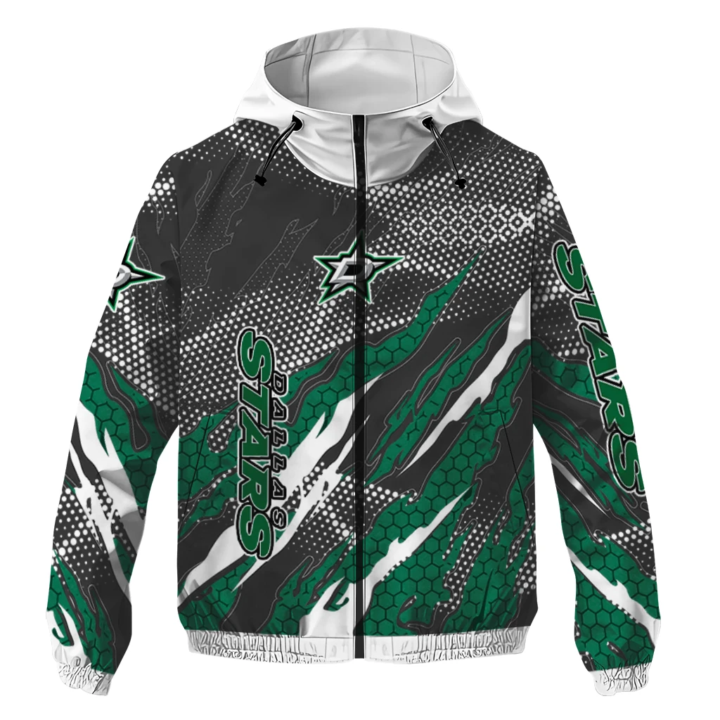 customized dallas stars claw mesh green gray windbreaker jacket best selling customized dallas stars claw mesh green gray windbreaker jacket best selling