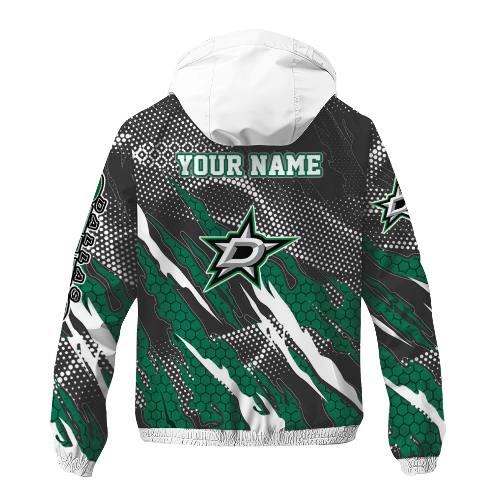 customized dallas stars claw mesh green gray windbreaker jacket fashion forward customized dallas stars claw mesh green gray windbreaker jacket fashion forward