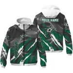 customized dallas stars claw mesh green gray windbreaker jacket best selling