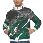 customized dallas stars claw mesh green gray windbreaker jacket best selling