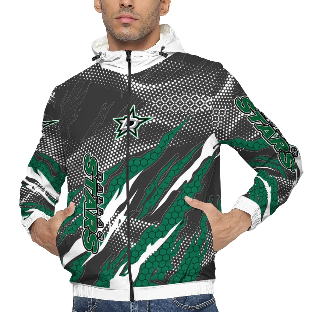 customized dallas stars claw mesh green gray windbreaker jacket top rated customized dallas stars claw mesh green gray windbreaker jacket top rated