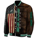 customized dallas stars flag wood brown varsity jacket best selling