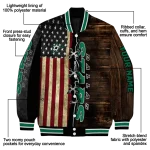 customized dallas stars flag wood brown varsity jacket best selling